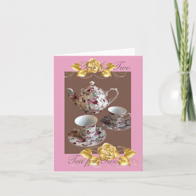 Tea for Two Note Card Tack Kort (Framsida)