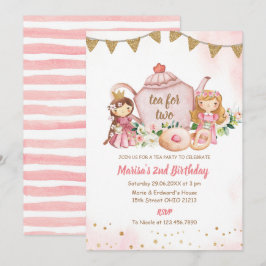 Tea for Two Princess Royal Tea Födelsedagsfest  Inbjudningar