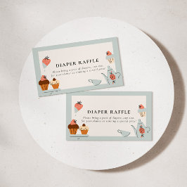 Tea for Two | Tea Party Baby Shower Diaper Raffle Tilläggskort
