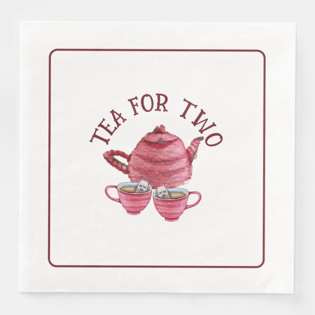 Tea For Two Tekopp Pappersservett (Framsida)