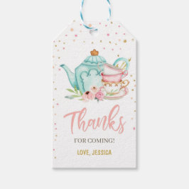 Tea Girl Tack för Blommigt Tea Girl Presentetikett