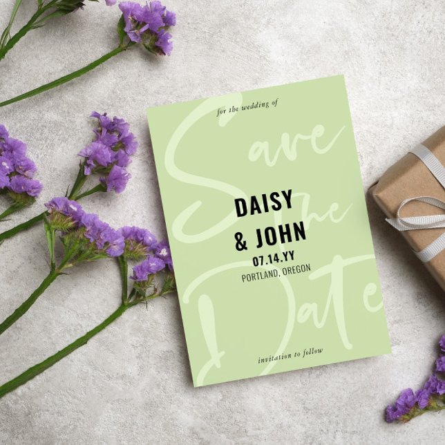 Tea Grönt Modern skripttypgrafi Spara datum Spara Datumet (Skapare uppladdad)