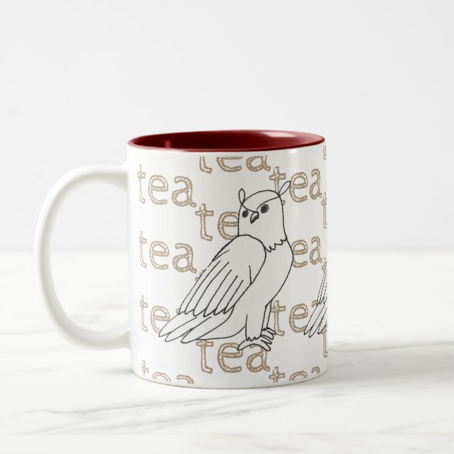 Tea Hand-dragen Uggla Två-Tonad Mugg (Vänster)
