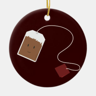 Tea hänger lös att le julgransprydnad keramik