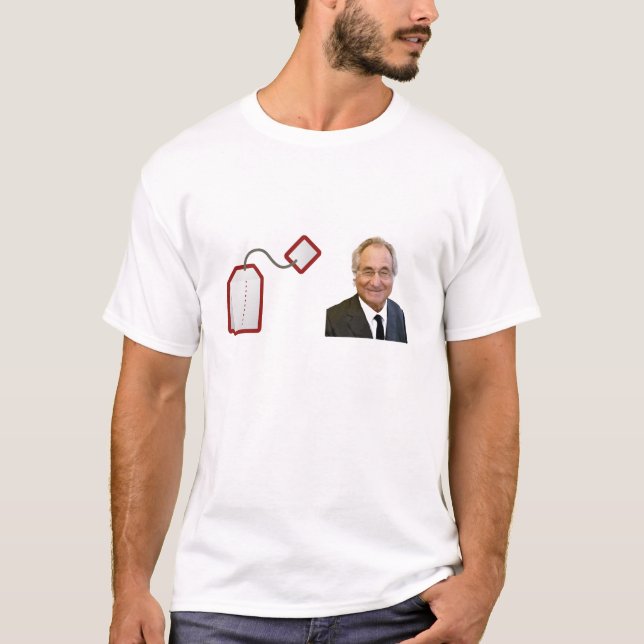 Tea hänger lös det Bernie Madoff partyet T Shirt (Framsida)