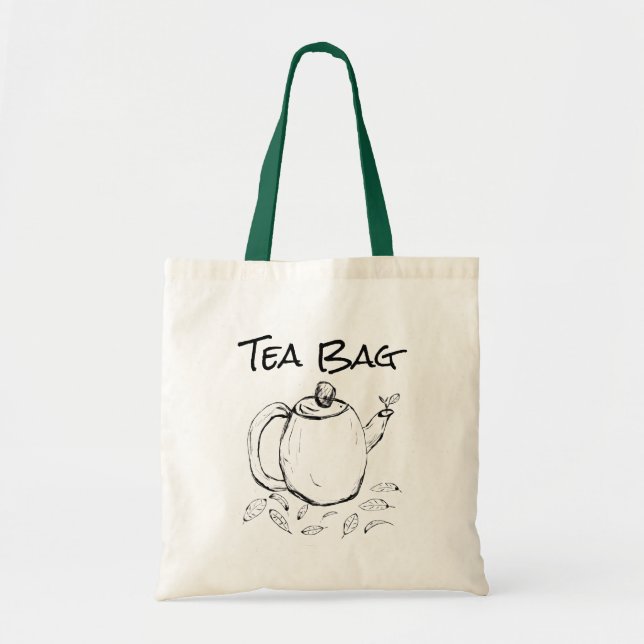 Tea hänger lös tekannan med tealöv (det svart tygkasse (Framsidan)