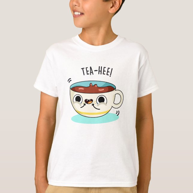 Tea Hee Funny Tea Kopp Pun T Shirt (Framsida)