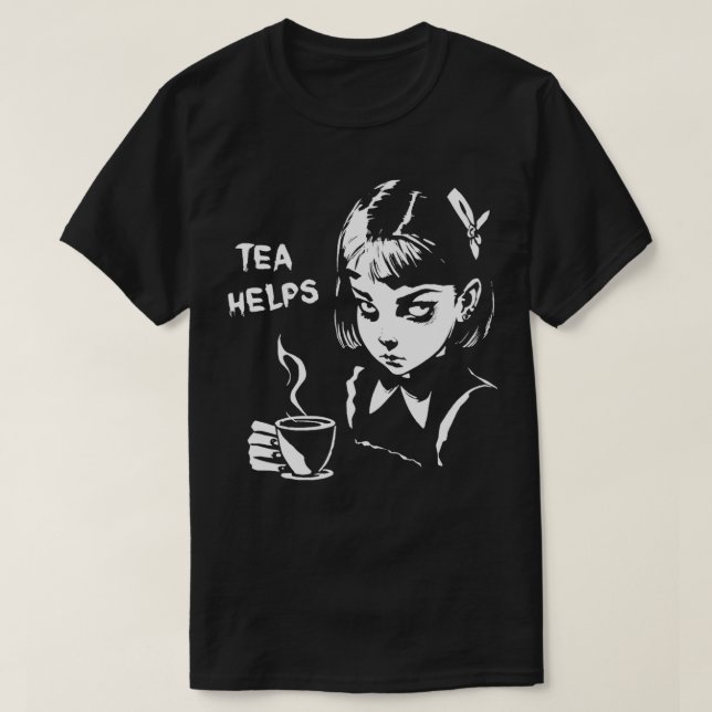 Tea hjälper mystert underblåsande flicka i Tea T Shirt (Design framsida)