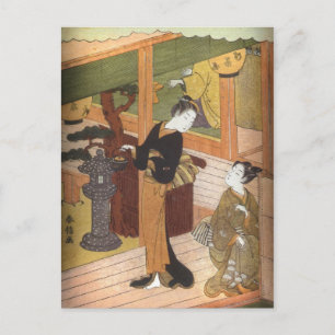 Tea House av Harunobu Vykort