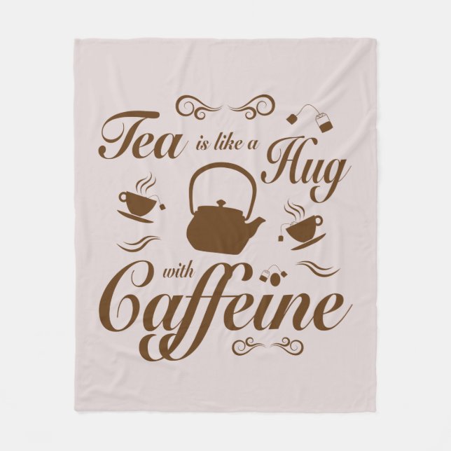 Tea Hugs and Caffeine design for tea lovers  Fleecefilt (Framsidan)