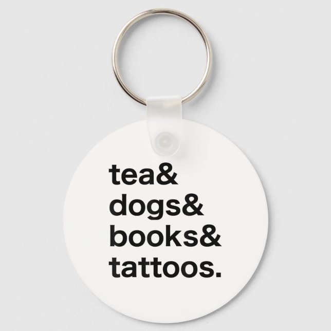 Tea Hundar Bokar Tattoos _1 Nyckelring (Framsida)