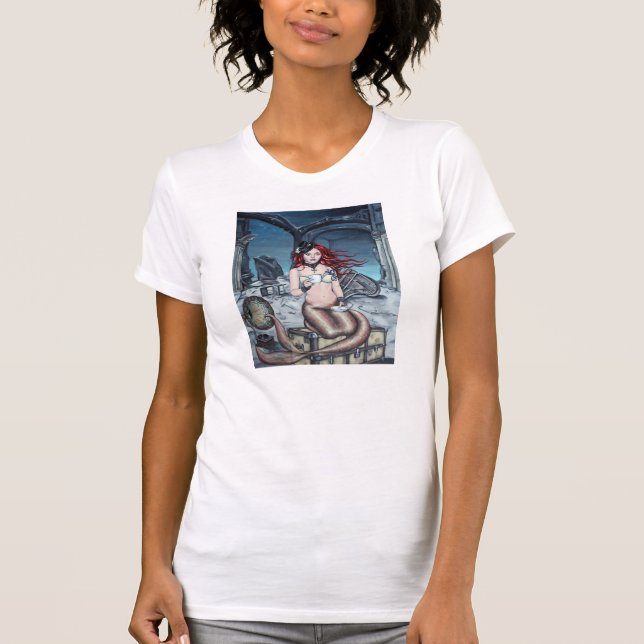 Tea i t-skjortan för Parloursteampunksjöjungfru T-shirt (Framsida)