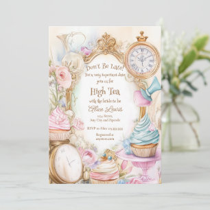 Tea Inbjudningskort för möhippan, Alice möhippa te