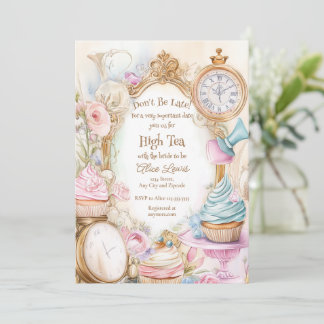 Tea Inbjudningskort för möhippan, Alice möhippa te