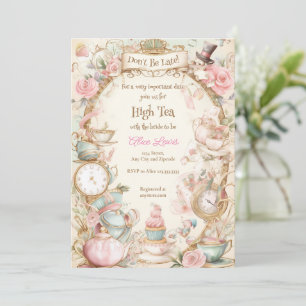 Tea Inbjudningskort för möhippan, Alice möhippa te