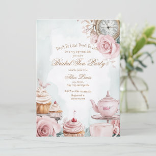 Tea Inbjudningskort för möhippan, Alice möhippa te