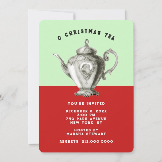 Tea Invitation till högtiden Inbjudningar (Framsida)