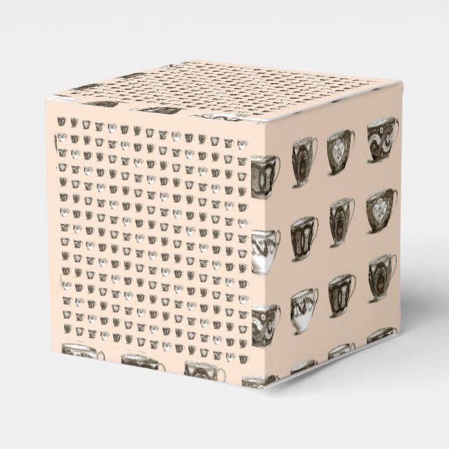 Tea & Kaffe koppar på persikor Presentaskar (Framsidan Sidan)