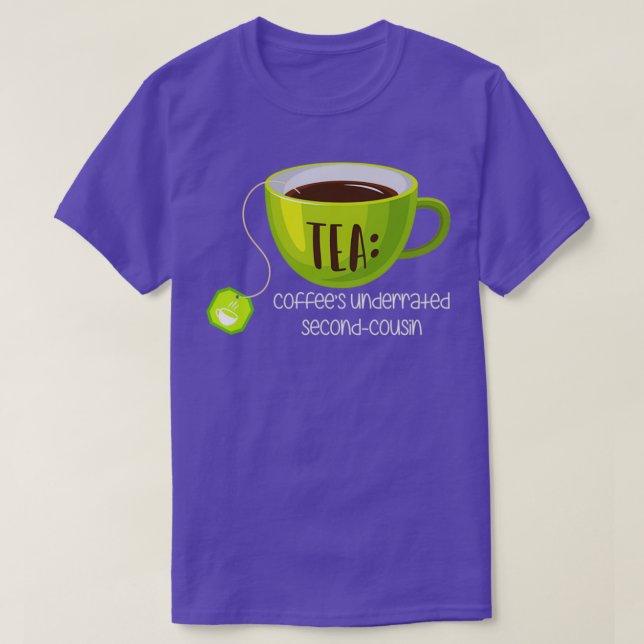 TEA-kaffe underskattade SecondCousin på Brown 2 T Shirt (Design framsida)