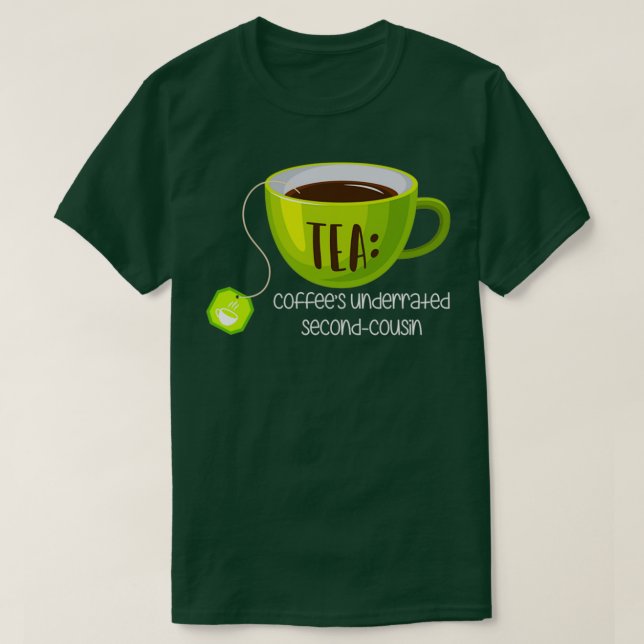 TEA-kaffe underskattade SecondCousin på Brown T Shirt (Design framsida)
