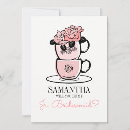 Tea kommer du att bli mitt Junior Bridesmaid Card Inbjudningar