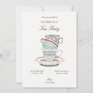 Tea kopp inbjudningar