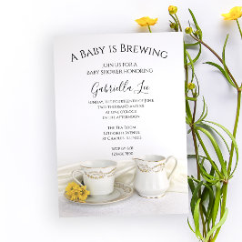 Tea Kopp med Gult Daisy Baby är en bryggstövel Inbjudningar