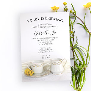 Tea Kopp med Gult Daisy Baby är en bryggstövel Inbjudningar