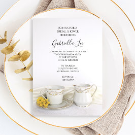 Tea Kopp med Gult Daisy Möhippa Inbjudningar