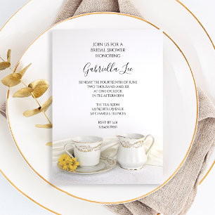 Tea Kopp med Gult Daisy Möhippa Inbjudningar