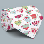 Tea Kopp Modern Vintage Neck Tie Slips<br><div class="desc">Ett modernt intag av söt vintage china av ben eller porslinte kopp. Sätt på ketteln!</div>