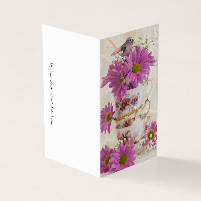 Tea Kopp och Daisy Card Kort (Utsida)