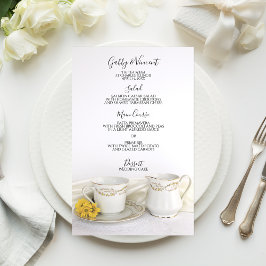 Tea Kopp och Gult Daisy Bröllop Menu