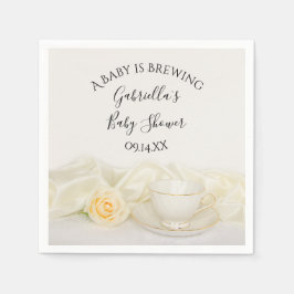 Tea Kopp och Vit ros Baby är en blåsningsskugga Pappersservett
