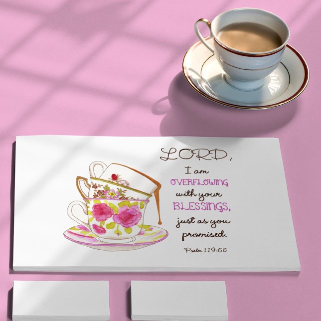 Tea Kopp överflödigt med dina välsignelser Vykort (Skapare uppladdad)