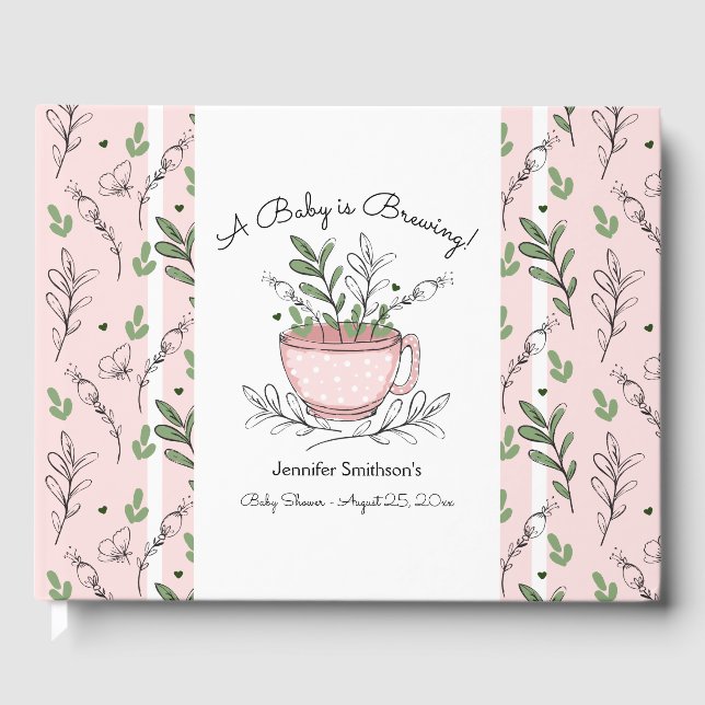 Tea Kopp Tea Party Baby Shower Guest Bok (Framsida)