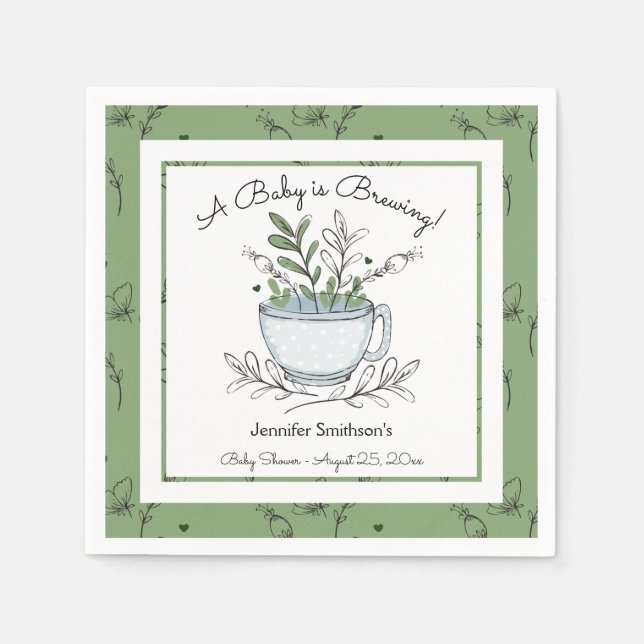 Tea Kopp Tea Party Baby Shower Napkins Pappersservett (Framsidan)