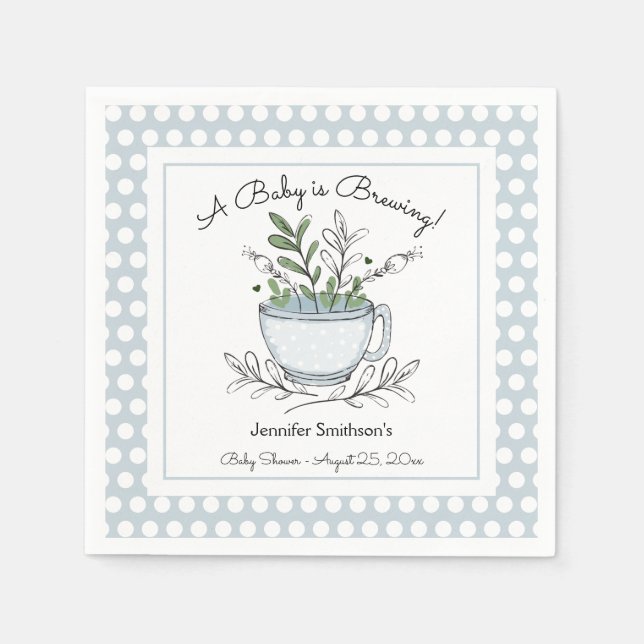 Tea Kopp Tea Party Baby Shower Napkins Pappersservett (Framsidan)
