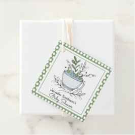 Tea Kopp Tea Party Baby Shower Tack Gåvor Etiketter