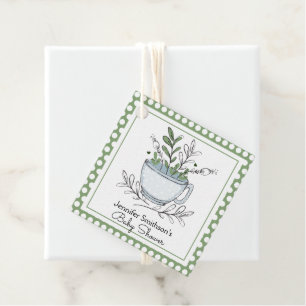 Tea Kopp Tea Party Baby Shower Tack Gåvor Etiketter