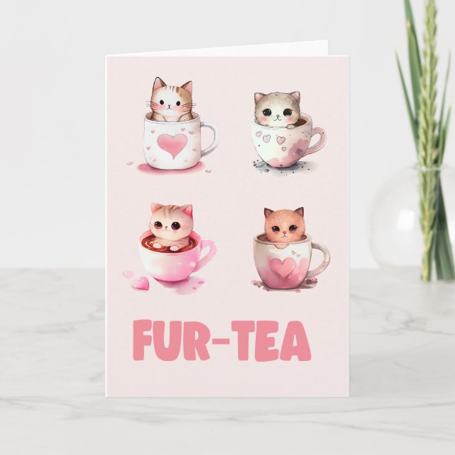 Tea-kort för Cute 30års födelsedag Päls Helgkort (Framsida)