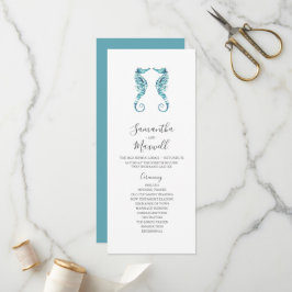 Tea Length Beach Wedding Programs Seahorse Program