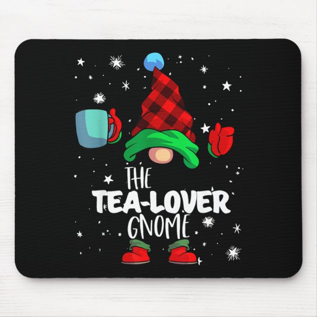 Tea Lover Gnome Red Buffalo Plaid Matching Family  Musmatta (Framsidan)