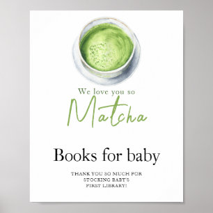 Téa Matcha baby shower Böcker för bebis Poster
