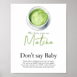 Téa Matcha baby shower Säga ingenting om bebisen Poster