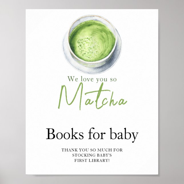 Tea Matcha babydusch Bokar för baby Poster (Framsidan)