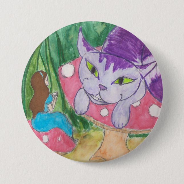 Tea med Cheshire-katten Knapp (Framsida)