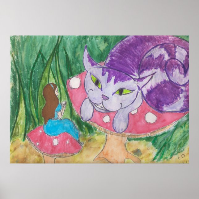 Tea med Cheshire-katten Poster (Framsidan)