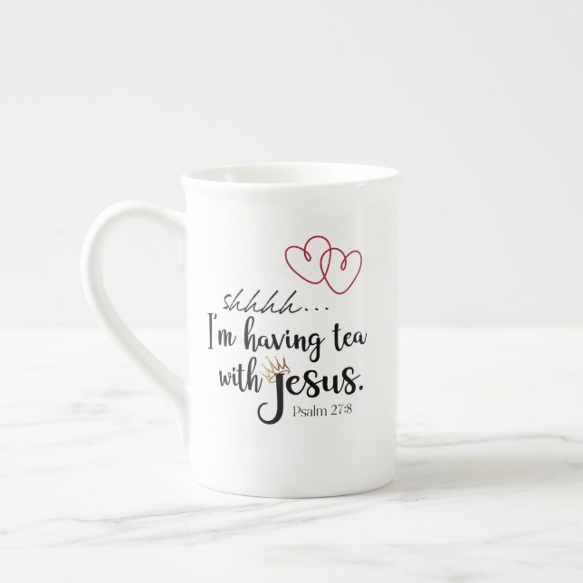 TEA MED JESUS Christian Quiet Time Benporslin Mugg (Vänster)