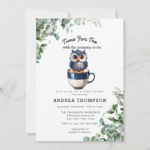 Tea med Mamma Baby Safari Animal Baby Shower Inbjudningar